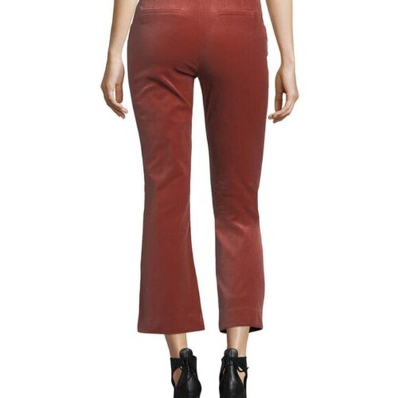 Frame Denim High Waist Velvet O-Ring Zip Flare Pant 0 Spice - Picture 3 of 16